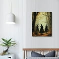 thumbnail image 4 of ERAPDAUR  Vintage Three Witches in The Forest Witchy Canvas Painting Print Halloween Wall Art Gothic Decor Witch Poster Witchy Room Aesthetic and Halloween Decorations 16x20 in, 4 of 5