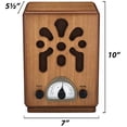 thumbnail image 4 of ClearClick Radio AM/FM clásica vintage estilo retro con Bluetooth - Exterior de madera hecho a mano Marrón, 4 of 5