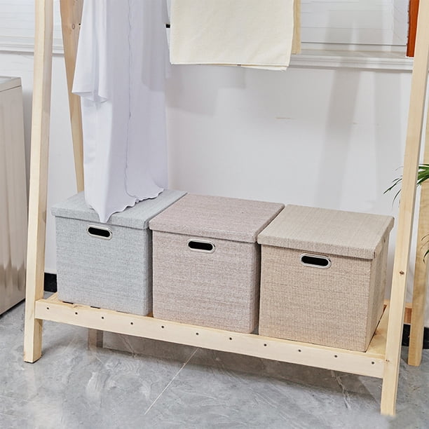 Caja plegable de cubos para guardar telas - Caja organizadora plegable de 33 cm para juguetes, ropa y organización del hogar