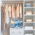thumbnail image 6 of Illustration Of Waves with The Sun in The Background Large Storage Bins with Linen Collapsible Lid Storage Box 16.7 x 12.6 x 11.8in, 6 of 7