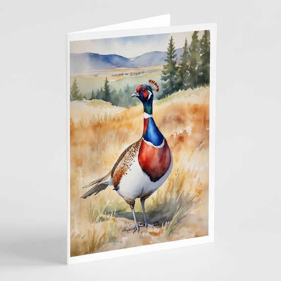 Carolines Treasures DAC7481GCA7P 5 x 7 in. South Dakota Ringnecked Pheasant Greeting Cards - Pack of 8