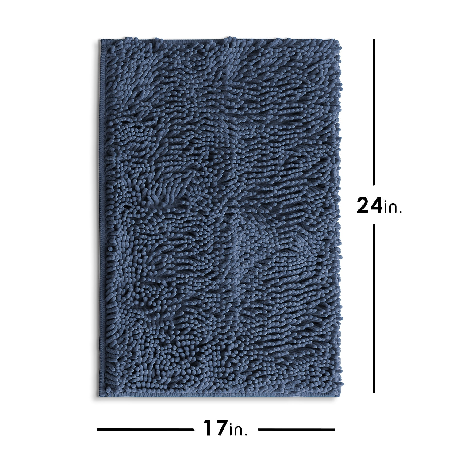 Lammaloe Chenille Bathroom Rugs Non Slip Bath Mat, 17x24 Ultra Absorbent, Bath Mats for Bathroom, Ombre Blue