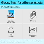 Hewlett-Packard Glossy Premium Plus Photo Paper, 8.5x11 in, 50 Sheets