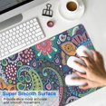 thumbnail image 4 of Long Mouse Pads for Desk,Blue Pioneer Flower and Paisley Pattern Desk Mats on Top Of Desks, Desk Mouse Pad Extra Large with 3mm Non-Slip Base and Stitched Edge for Gaming,Office,Work,Home 31.5"x15.7", 4 of 6