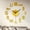 Gold, variant on 50x50cm Frameless DIY Wall Clock, Silent Mirror Sticker Decal, Self Adhesive Timepiece, Stainless Steel Aluminum EVA Material, for Home Office Coffee Shop, Modern Decorative Chronometer