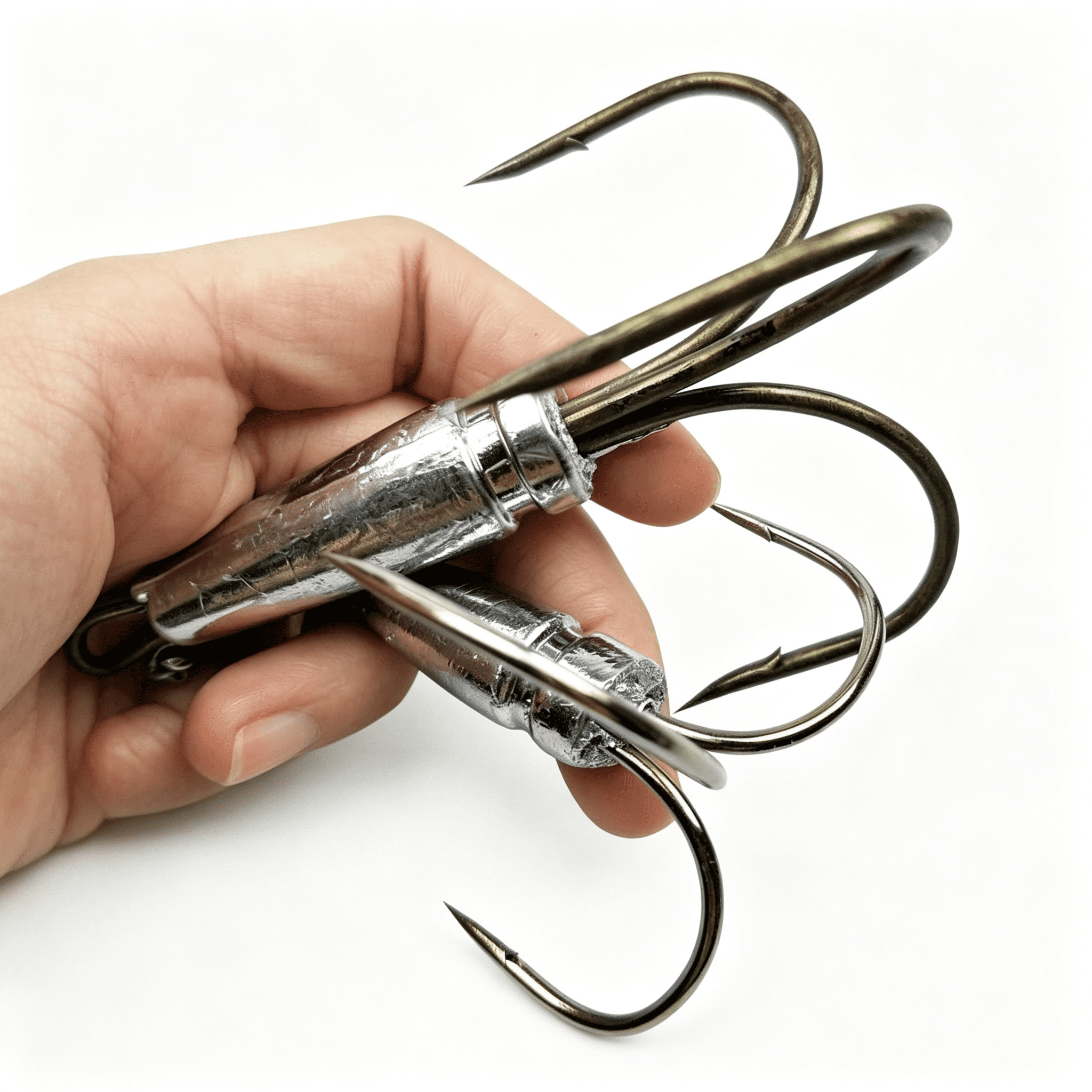 BLUWING 16/0 Weighted Treble Hooks 2pcs Snag Hooks High Carbon