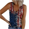 thumbnail image 1 of Birdeem Womens Tank Summer Independence Day Printed Buttons Sleeveless V-Neck Casual Blouse Button Tunic Tops, 1 of 1