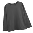 thumbnail image 2 of Camiseta de mujer Blusa suelta de manga larga de color sólido Blusa tipo sudadera, Gris oscuro, XL Monstrate AP001130-19, 2 of 7