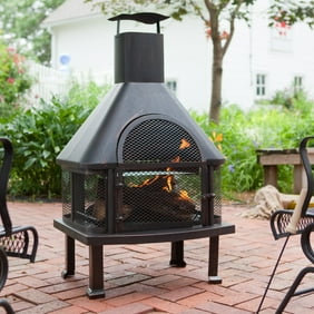 Bcp Firehouse Fire Pit With Chimney Outdoor Backyard Deck