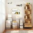 thumbnail image 2 of 5 Tier Rotating Bookshelf,360° Display Round Spinning Bookshelf with Wheels,Space-Saving,Small Space Rotating Bookshelf Tower for Bedroom,Living Room,Home,Office,Oak, 2 of 8