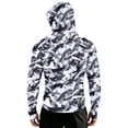 thumbnail image 7 of Havenx Mens Upf 50+ Fishing Jackets Camo Long Sleeve Full Zip Coats Thumbhole Hooded Jacket Rash Guard Cooling Lightweight Outdoor Hiking Fishing Clothing,Gray 3XL, 7 of 7