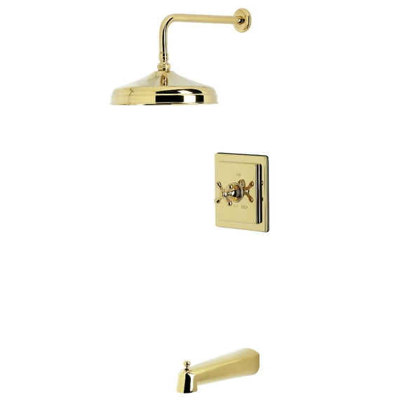 Kingston Brass KB6142AX Revival Single-Handle Pressure Balanced Tub and Shower Faucet, Polished Brass