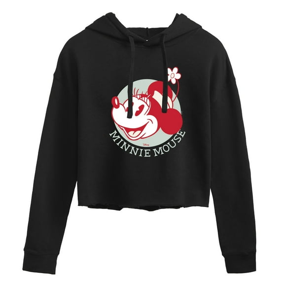 Disney - Vintage Minnie Mouse - Juniors Cropped Pullover Hoodie