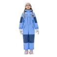 thumbnail image 2 of VKOYWKM Kids Boys Girls One Piece Snowsuits Kids Hooded Waterproof Heavyweight Winter Outdoor Overalls Snowboarding Ski Suits, 2 of 9