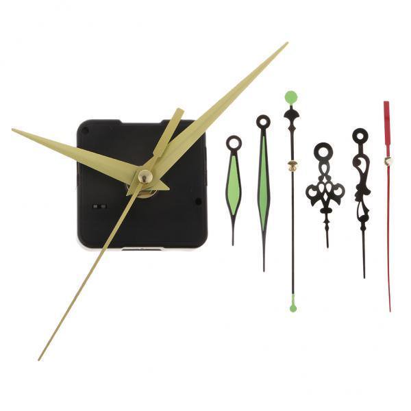 Paquete de 1 Herramientas de Reparación BLESIY Movimiento de reloj de pared de cuarzo Negro