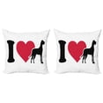 thumbnail image 1 of Dog Lover Throw Pillow Cushion Cover Pack of 2, Classic Heart Dog Lover Concept with Pet Silhouette, Zippered Double-Side Digital Print, 4 Sizes, Charcoal Grey Dark Pink, by Ambesonne, 1 of 2