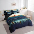 thumbnail image 3 of Homewish Japanese Mount Fuji Bedding Comforter Set 7pcs for Adult, Jungle Nature Scenery King Bedding Sets, Rustic Farmhouse Reversible Bed Sheets, Breathable Home Decor, 3 of 7