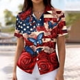 thumbnail image 2 of asdoklhq 4th Of July T-Shirt Tops Trendy Button Shirts Ladies' St. Patrick's Day Long Sleeved Shirt Multicolor 3X, 2 of 5