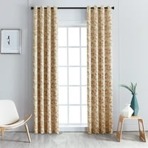 Leaves Patterned Blackout Curtain Panels, 52" x 84", Bronze by Blue Nile Mills