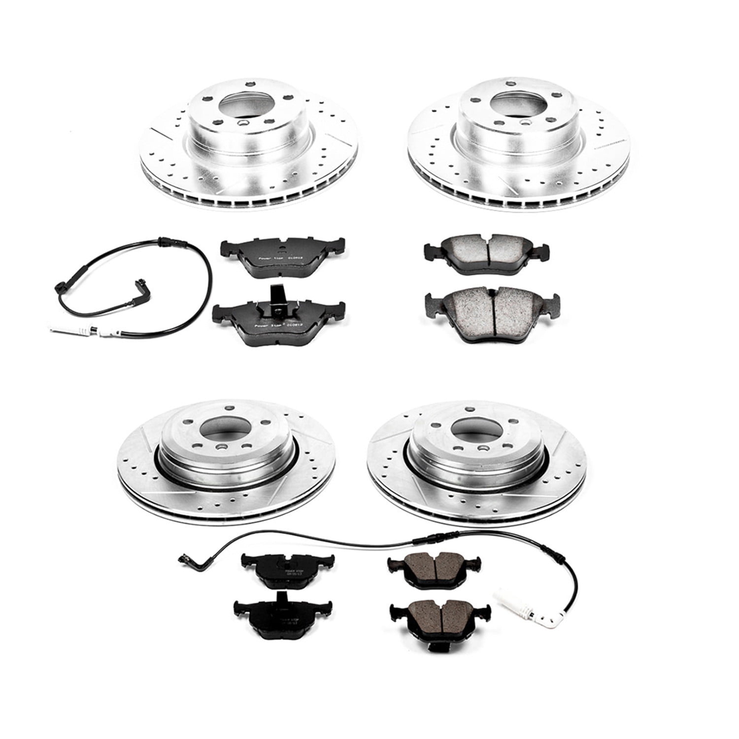 PowerStop Front and Rear Z23 Evolution Sport Carbon-Fiber Ceramic Brake Pad and Drilled & Slotted Rotor Kit Fits: BMW Select Models K5764