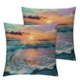 thumbnail image 2 of Acheng Tropical Sea Beach Ocean Waves Pillow Cover , Seaside Scene Island Hawaiian Sunrise Beach Theme Farmhouse Decorative Throw Pillow Cover for Sofa Couch Home Decoration,2 Pcs White, 2 of 6