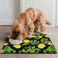 thumbnail image 2 of Retro Lemon Yellow Pet Food Mat - Non-Slip Absorbent Dog Feeding Mat with Bright Fruit Print, Large Size for Puppies, 2 of 4