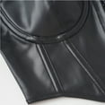 thumbnail image 5 of JGGSPWM Faux Leather Corset Tops for Women Spaghetti Strap Overbust PU Bustier Going Out Camisole Crop Shapewear Top Black S, 5 of 9