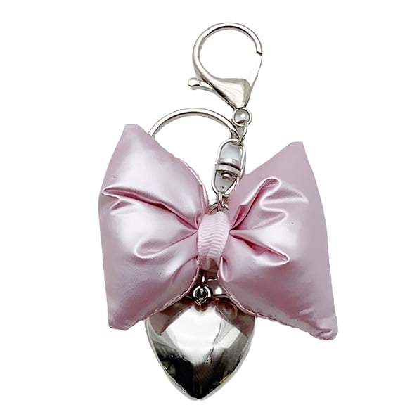 DESIGNICE 2026 New Keychain,Patent Leather Bow Heart Design Keychain Accessories,Delicate Heart Shape Keychains Women,Pink