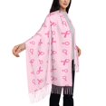 thumbnail image 3 of Rateoe Breast Cancer Awareness 1 Women's Traditional Scarf Wrap Tassel Shawl Fringes Neck Head Shawl Retro Scarf, 3 of 8