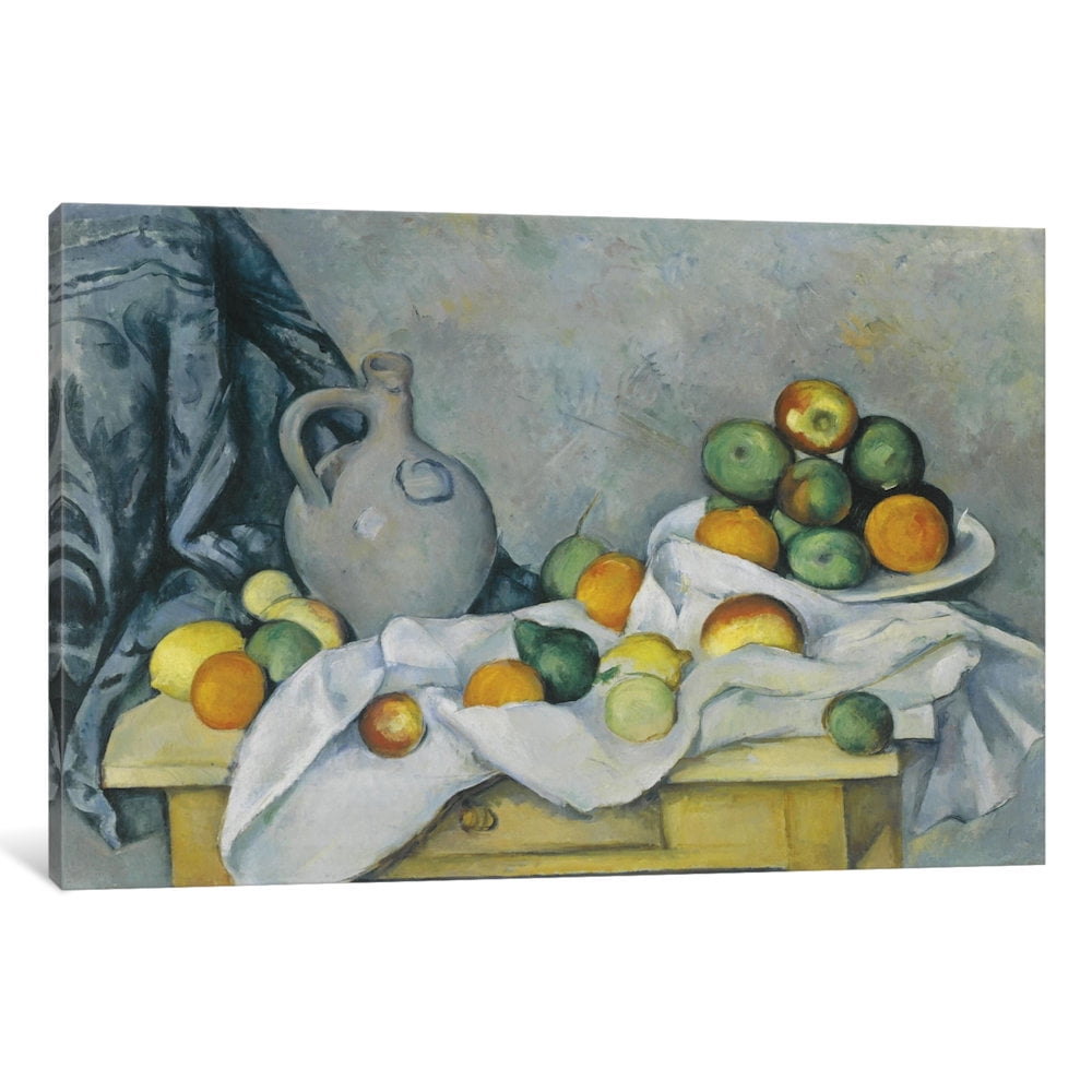 iCancas Curtain, Jug and Fruit Bowl (Rideau, Cruchon et Compotier), c