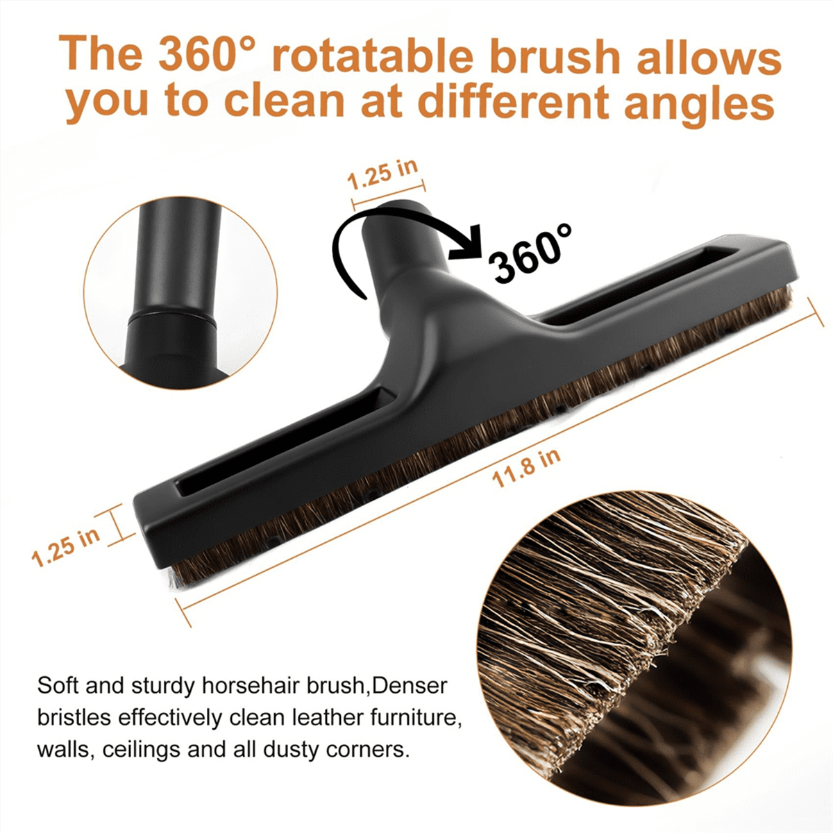 Universal Vacuum Attachment Kit, Universal Vacuum Attachments & Brushes 1.25 Inch Vacuum Hose Adapter Wet Dry