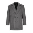 thumbnail image 6 of IYTR Mens Trench Coat Fall Winter Long Warm Jackets Lapel Double Breasted Wool Blend Mid Long Trench Coat (Gray,M), 6 of 8