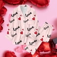 thumbnail image 2 of XIYON Women's Pajama Set Valentines Pajama Heart Printed Sleepwear Long Sleeve Top With Pants Soft Comfortable Nightwear For Her Comfortable, 2 of 6