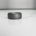 thumbnail image 3 of Dark Silver Step Edge Breathable Silicone Ring for Men 9mm Bandwidth, 3 of 7