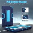 thumbnail image 6 of SaniMore Hybird Case for Walmart Onn 8 Inch Gen 3 2022(Model:100071483), Kids-friendly Hidden Kickstand Shockproof Anti-drop Tri-layer Heavy Duty Protective Shell for Walmart Onn 8" 3rd, Navy+Blue, 6 of 10