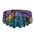 thumbnail image 5 of Colorful Leaf Pattern Round Tablecloth 60"x60",Wrinkle Wipeable Table Cloth for Kitchen Dining Room Picnic Patio Party, 5 of 6