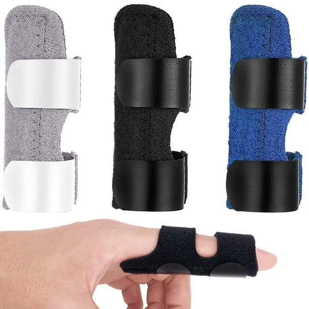 Férulas para dedos de 3 piezas, férula de soporte para dedos con fijación en gatillo, férulas para dedos con soporte de aluminio incorporado para dedos rotos, liberación del tendón de los