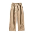 thumbnail image 2 of BSDJILFG 100% Cotton Pants for Men High Waist Fleece Sweatpants Loose Baggy Wide Leg Gym Workout Trouser,Sizes M-4XL, 2 of 7