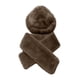 thumbnail image 1 of Sombrero de pescador con bufanda, gorro térmico de esquí a la moda para la nieve, ideal para senderismo, viajes por la calle. café, 1 of 7