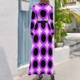thumbnail image 2 of Vestido largo de fiesta con estampado de lunares morados de los años 60, estilo vendaje, 2024, 2 of 4