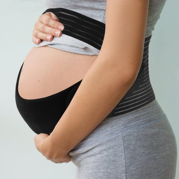 Unique Bargains Pregnancy Belly Band Breathable Belly Support Brace Pregnancy Support Belt for Abdomen Pelvis 1 Set Black Medium
