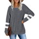 thumbnail image 2 of Camisetas de ocio de manga larga con cuello redondo para mujer, blusas, sudaderas, top tipo túnica, 2 of 6