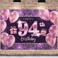 thumbnail image 1 of Pakboom Happy 94Th Birthday Banner Telón De Fondo - 94 Suministros De Decoración Para Fiesta De Cumpleaños Para Mujeres - Rosa Púrpura Dorado 4 X 6 Pies, 1 of 5