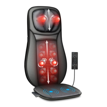 Snailax Shiatsu Neck Back Massager with Heat, Deep Tissue Massage Chair Pad, Gel Modes Seat Massage Cushion, Gifts