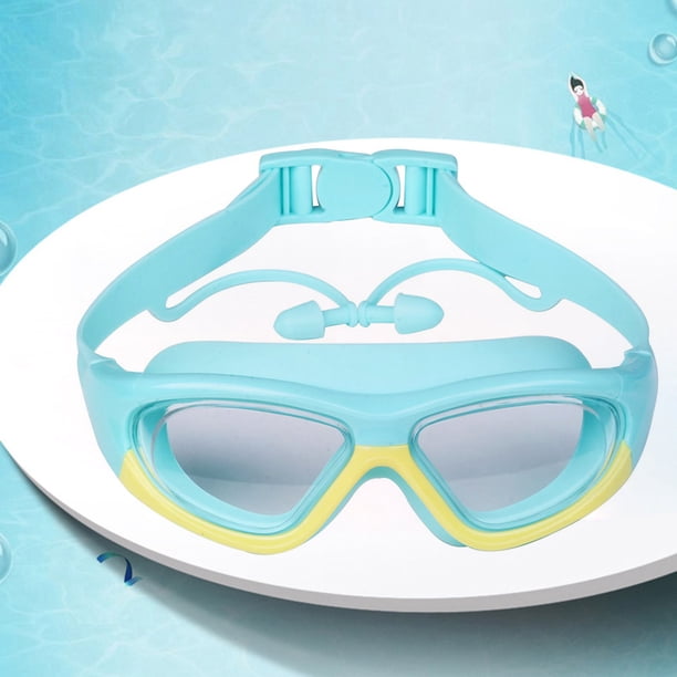 Gafas de natación para niños, gafas de natación profesionales, gafas de piscina antivaho (azul lago)
