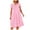Pink, variant on ZKCCNUK Plus Size Nightgowns for Women Summer Solid Color Short-sleeved Loose Ice Silk Sexy Lace Home Dress Nightdress Free Size