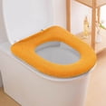 thumbnail image 5 of Thicker Bathroom Toilet Seat Cover Pads, Toilet Seat Cushion Cover Stretchable Washable Fiber Cloth, Winter Solid Color Washable Knitted Toilet Seat Cushion for Warmth and Comfort, 5 of 6