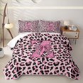 thumbnail image 2 of Erosebridal Pink Cheetah Print Boys Girls Bed Spread Queen, Princess Bow Z Letter Queen Coverlet Set, 3-Piece, 2 of 7
