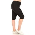 thumbnail image 2 of Moa Collection Women's Plus Size Lightweight Casual High Waist Solid Yoga Running Capri Leggings Female, 2 of 4
