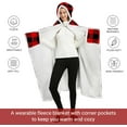 thumbnail image 4 of Buffalo Plaid Wearable Blanket Hoodie - Birthday and Christmas Gifts for Mom, Wife - From Daughter, Son, Husband, 4 of 6